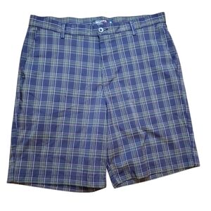 Chaps Golf Navy Green Check Golf Shorts 36